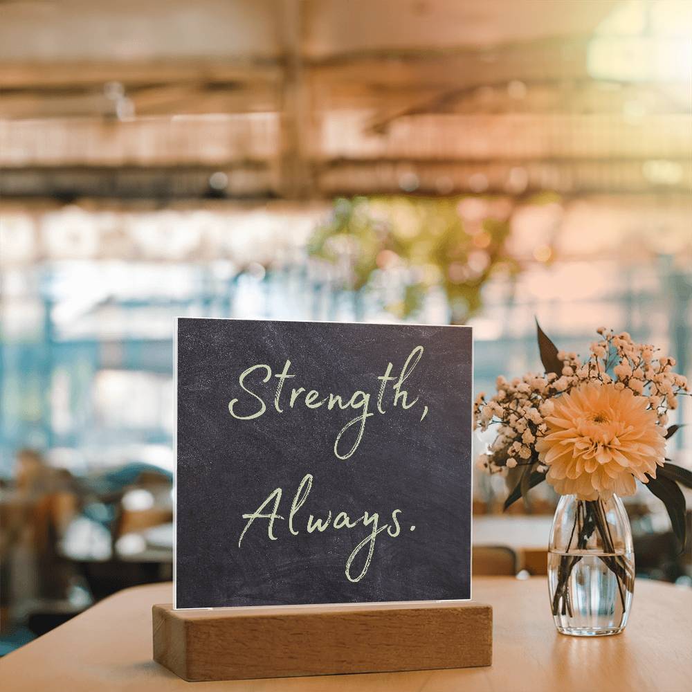 Strength, Always Square Acrylic Plaque